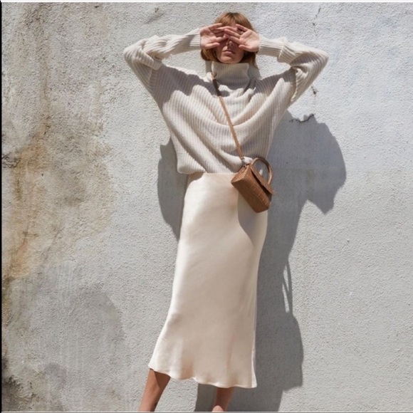 Zara Dresses & Skirts - Zara Limited Edition Satin effect Asymmetric Skirt